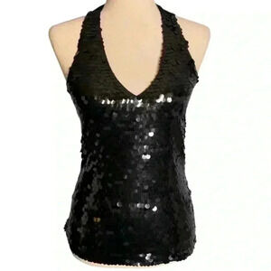 White House Black Market Sequins Backless Polyester Top Size XS